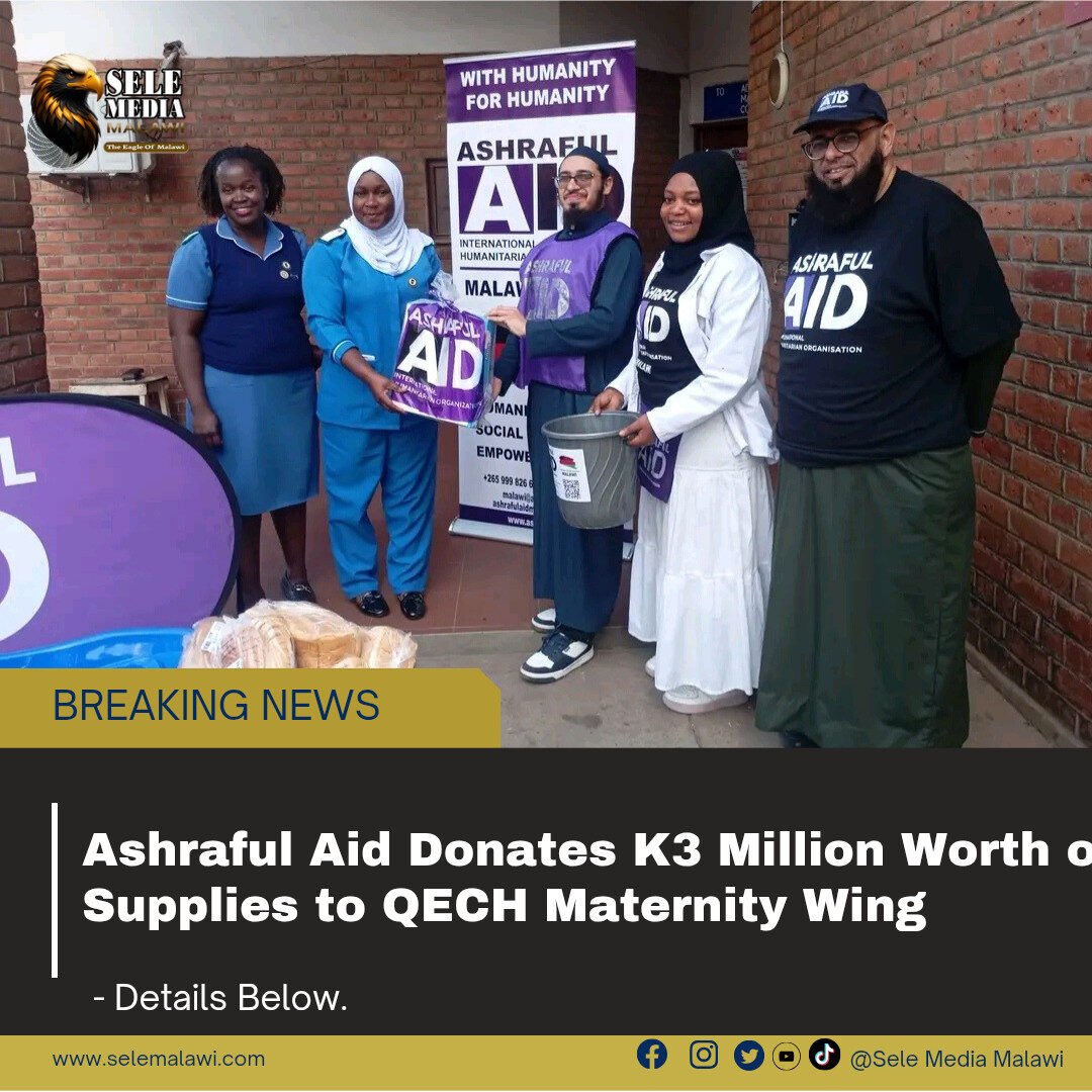 Ashraful Aid Donates K3 Million Worth of Supplies to QECH Maternity Wing