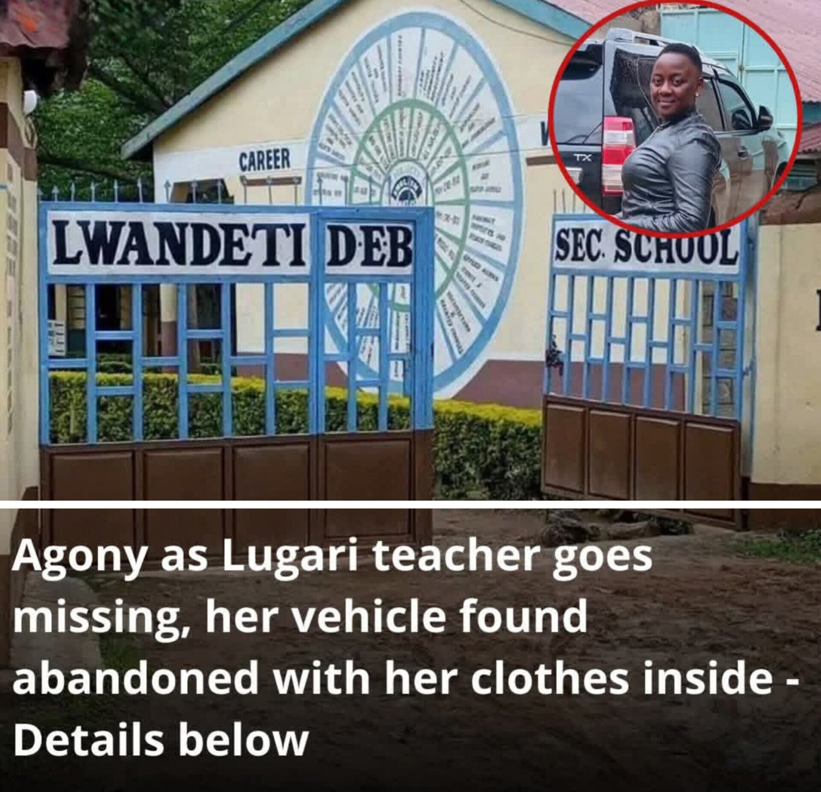 Family in Lugari in Agony After Teacher Vanishes, Car Found Abandoned with Her Clothes Inside