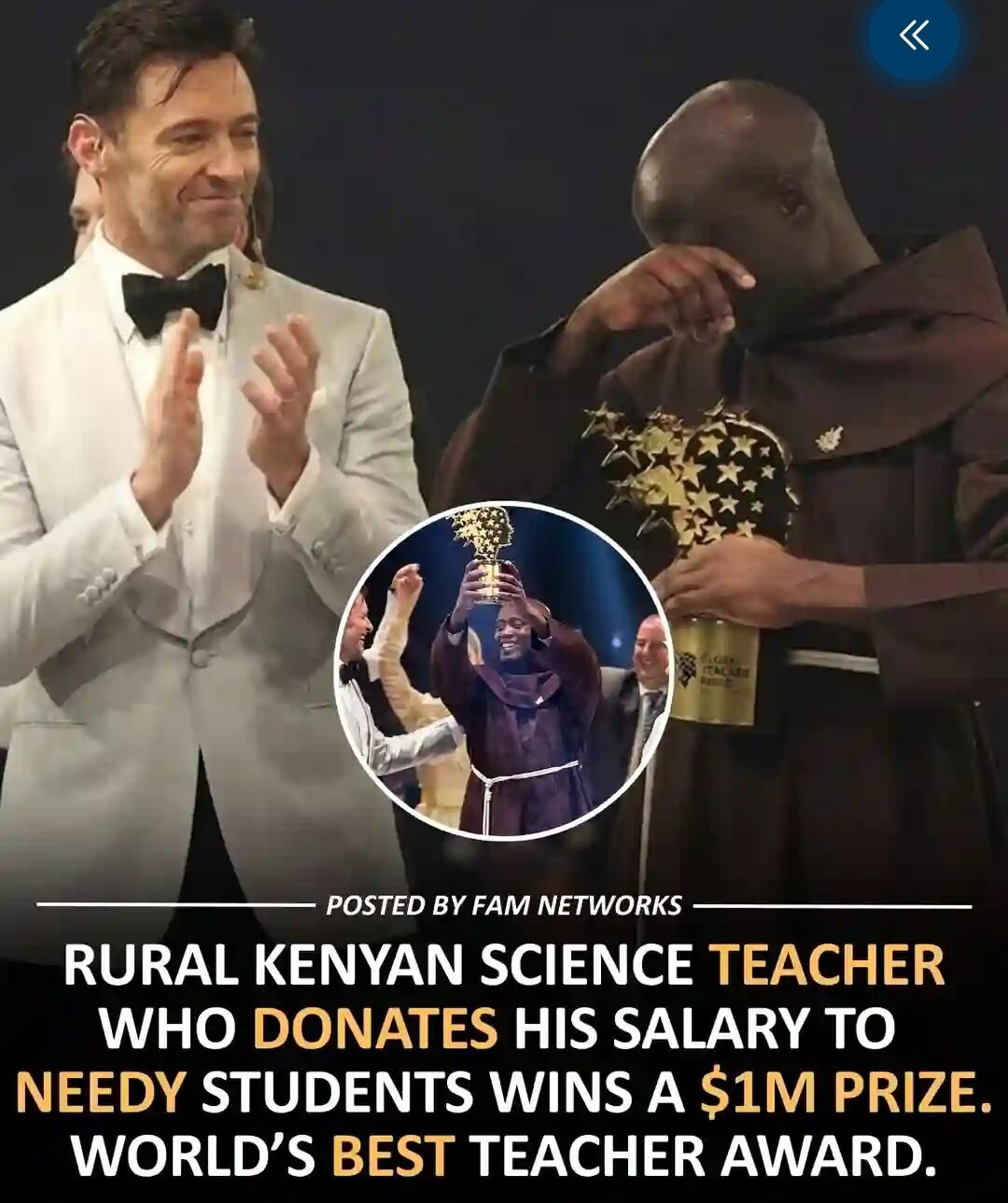 Kenyan science teacher wins the world’s best teacher $1 million award after donating his salary to needy students.